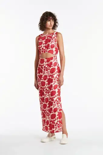 Sir the Label Cinta Cut Out Midi Dress  Valentina Floral Print Size 1