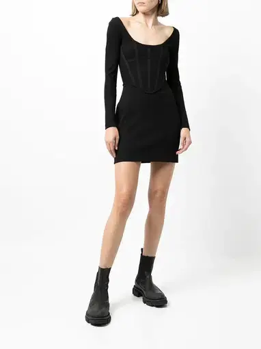 Dion Lee Rib Corset Mini Dress Black Size 10