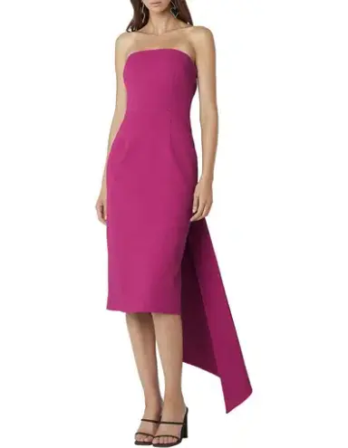 Rebecca Vallance Tie-back Pink Midi Dress Pink Size 10