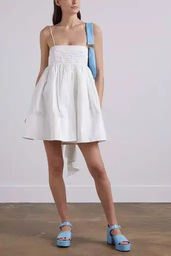Aje Catina Bow Back Mini Dress White Size 8