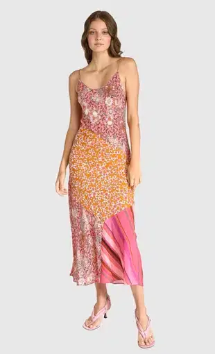 Kachel Jolie Midi Slip Dress Print Size 10