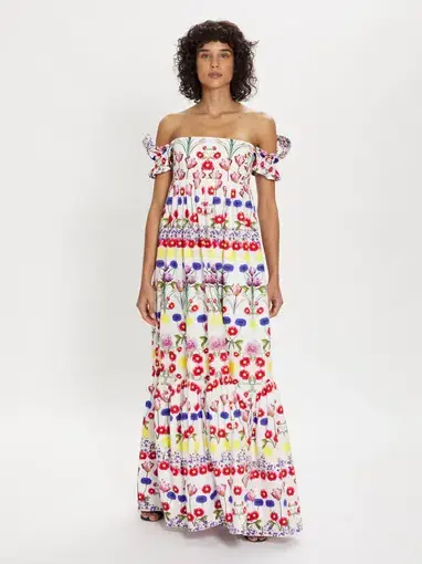 Borgo De Nor Antigone Dream On Cotton Maxi Dress Print Size 14