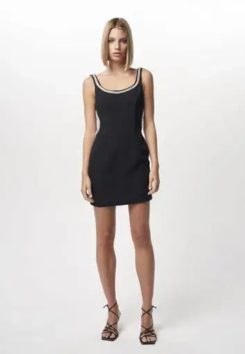 Nicola Finetti Short Diamond Backless Dress Black Size 8
