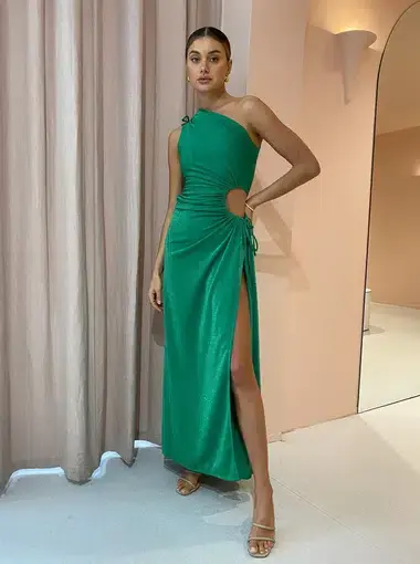 Sonya Moda Nour Maxi Dress In Forest Green Size 6