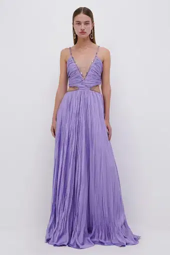 Jonathan Simkhai Marli Pleated Gown Lavender Size 6