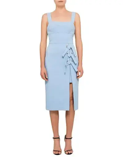Rebecca Vallance Celestina Midi Dress Light Blue Size 8