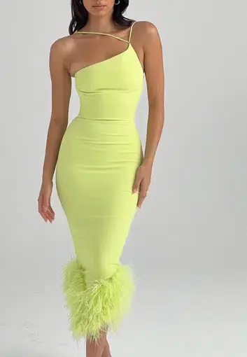 House of CB Alessia Midi Dress Lime Size S
