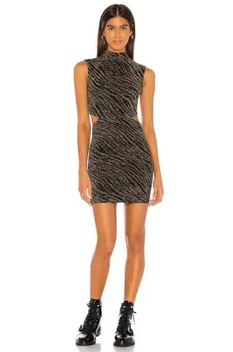 H:ours Kinsey Dress in Gold/Black Size 8