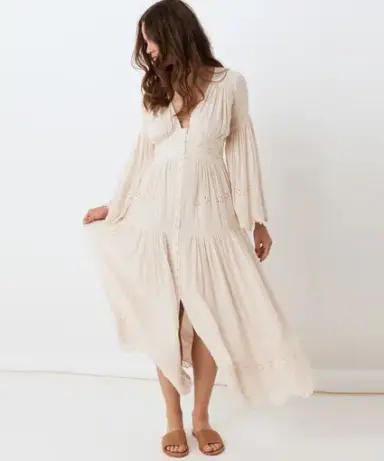 Spell Imogen Gown Cream Size M/Au 10