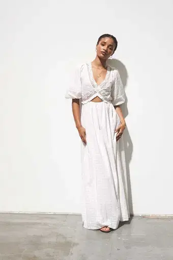 Maurie & Eve Someplace Organic Maxi Dress White Size 8