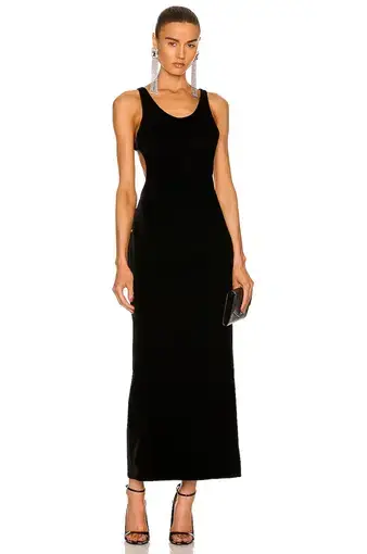 Saint Laurent Cutout Velvet Dress Black Size 8 