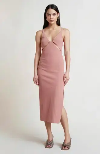 Bec & Bridge Livania Cut-Out Midi Dress Grapefruit Size 8