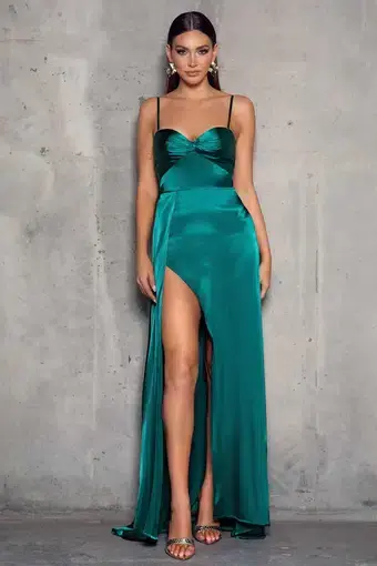 Elle Zeitoune Magnolia Gown Emerald Green Size 10