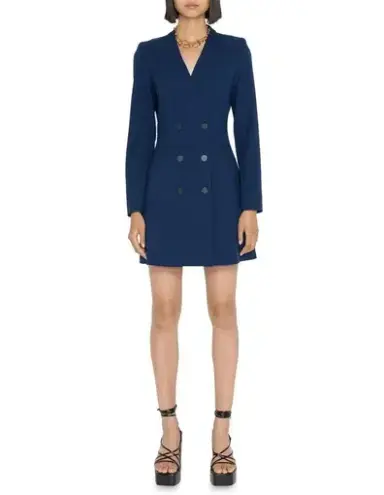 Cue Double Breasted Blazer Dress Navy Size 8 