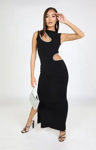 Ivona Skelo Vivia Dress Black Size XS/ AU 6