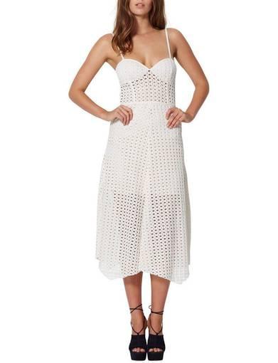 Bec & Bridge Gypsy Lace Midi Dress White Size AU 10