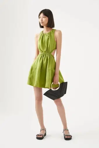 AJE Voyage Braided Cut Out Mini Dress Green Size M/Au 10