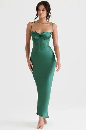 House of CB Charmaine Corset Maxi Dress in Forest Green Size S / Au 8