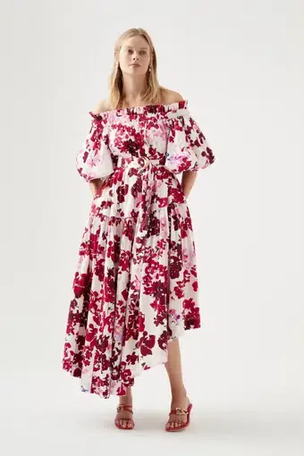 Aje Riviera Midi Dress Roses of Provence Print Size 16