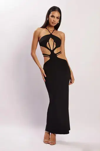 Meshki Eden Halter Maxi Dress Black Size XS/ Au 6