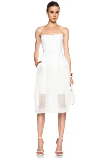 Nicholas the Label Honeycomb Mesh Ball Dress in White Size 8