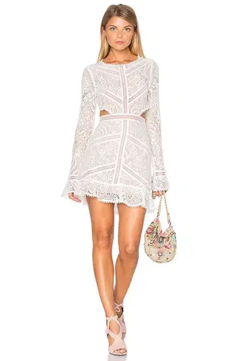 For Love and Lemons Emerie Cut Out Dress White Size XS/ AU 6