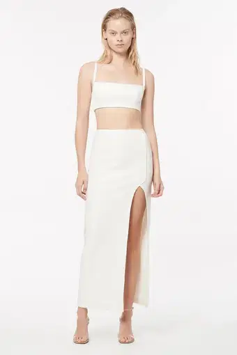 Manning Cartell Canvas Raffia Crop Top and Midi Skirt Set White Size 8