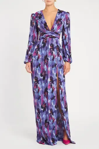 Rebecca Vallance Purple Rain Gown Print Size 8