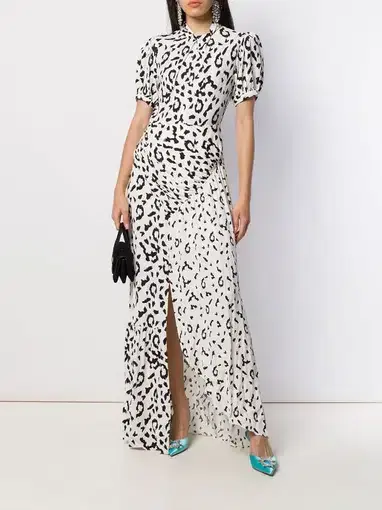 Self Portrait Black And White Leopard Print Dress Black/White Print Size 8