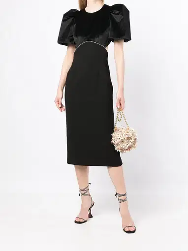 Rebecca Vallance Amara Cut Out Midi Dress Black Size 10