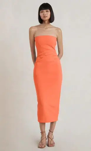 Bec & Bridge Karina Strapless Midi Dress Orange Size 10