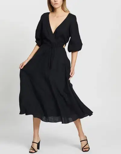 Bec & Bridge Hattie Midi Dress Black Size L / Au 12