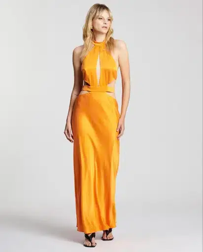 Auteur Emilie Solid Dress Orange Size M/ AU 10