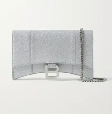 Balenciaga Glittered Hourglass Bag Silver