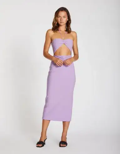 Lover Kiki Midi Dress in Digital Lavender Size 12