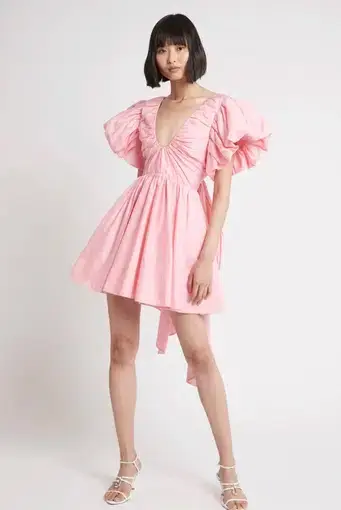 Aje Gretta Bow Back Mini Dress in Ballet Pink Size 10