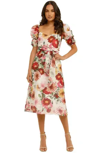 Talulah Garland Midi Dress Floral Size 12