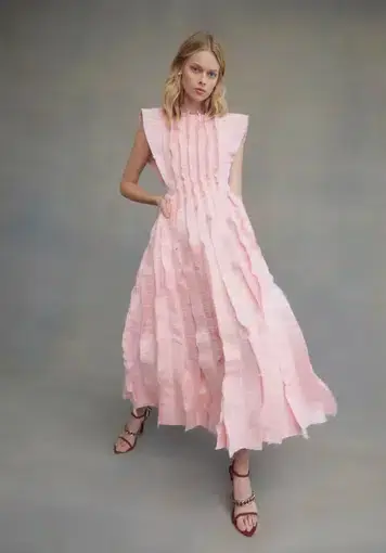 Aje Hybrid Midi Dress Pink Size 8