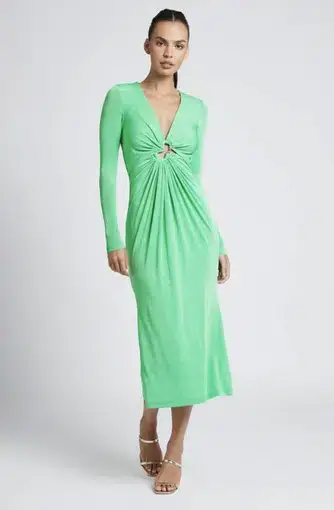 Sheike Free Spirit Midi Dress in Emerald Green Size 8