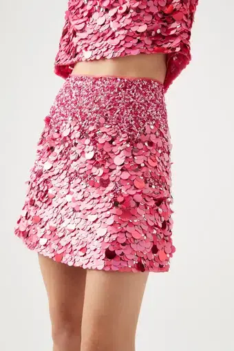 Aje Cherie Sequin Mini Skirt Pink Size 6