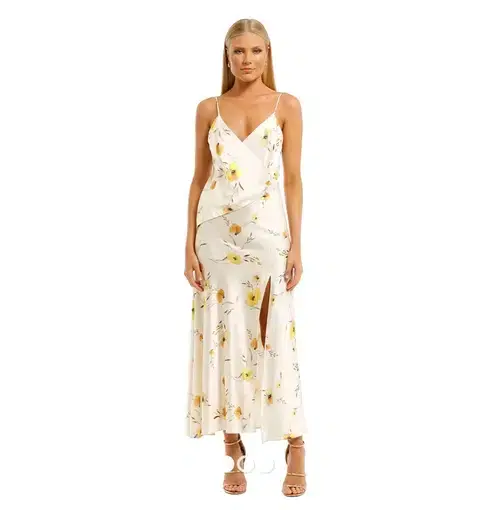 Bec & Bridge Colette Wrap Midi Dress Sun-dappled Floral Print Size 8