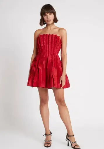 Aje Hybrid Sleeveless Mini Dress Red Size 10 