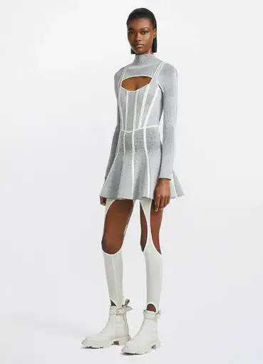 Dion Lee Stirrup Corset Mini Dress Grey Size M/ Au 10