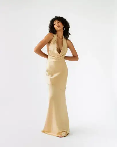 Arcina Ori Daniella Gold Dress Gold Size S