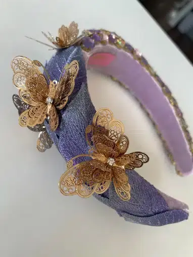 Butterfly Headband Lilac Jewel/Gold