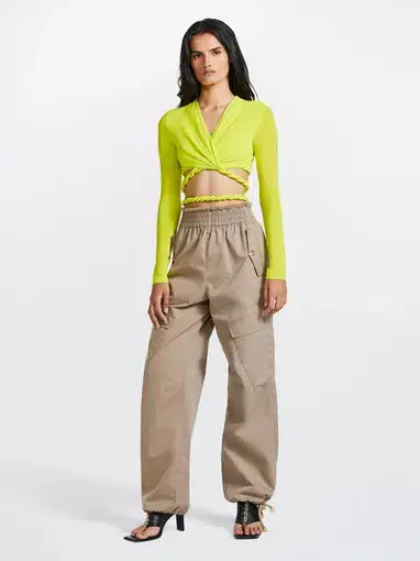 Dion Lee Rope Wrap Top in Acid Yellow Size 4