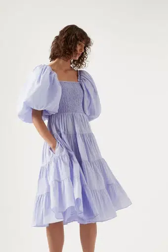 Aje Cherished Midi Dress in Cool Lavender Size 6