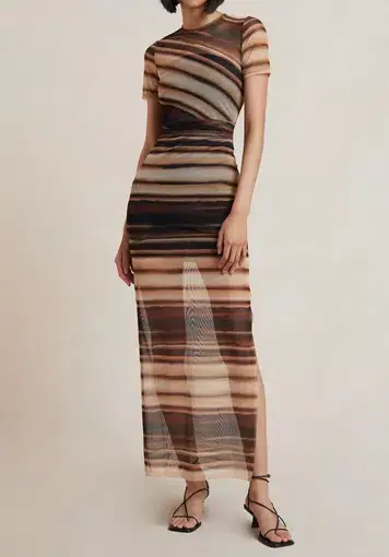 Bec & Bridge Watercolour Short Sleeve Maxi Dress Print Size 10 / M