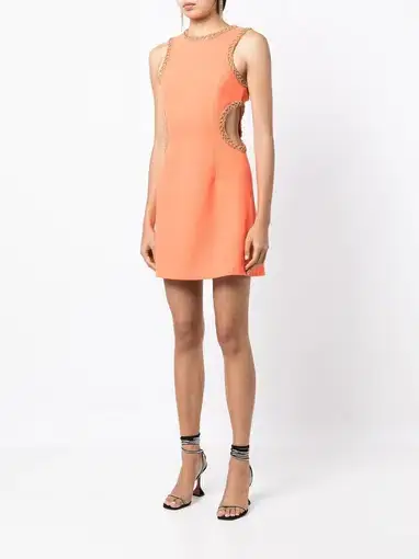 Rebecca Vallance Loretta Cut Out Mini Dress Orange Size 6