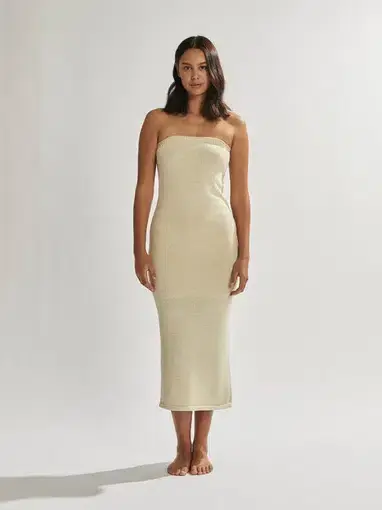 One Mile the Label Cora Strapless Dress Beige Size Medium